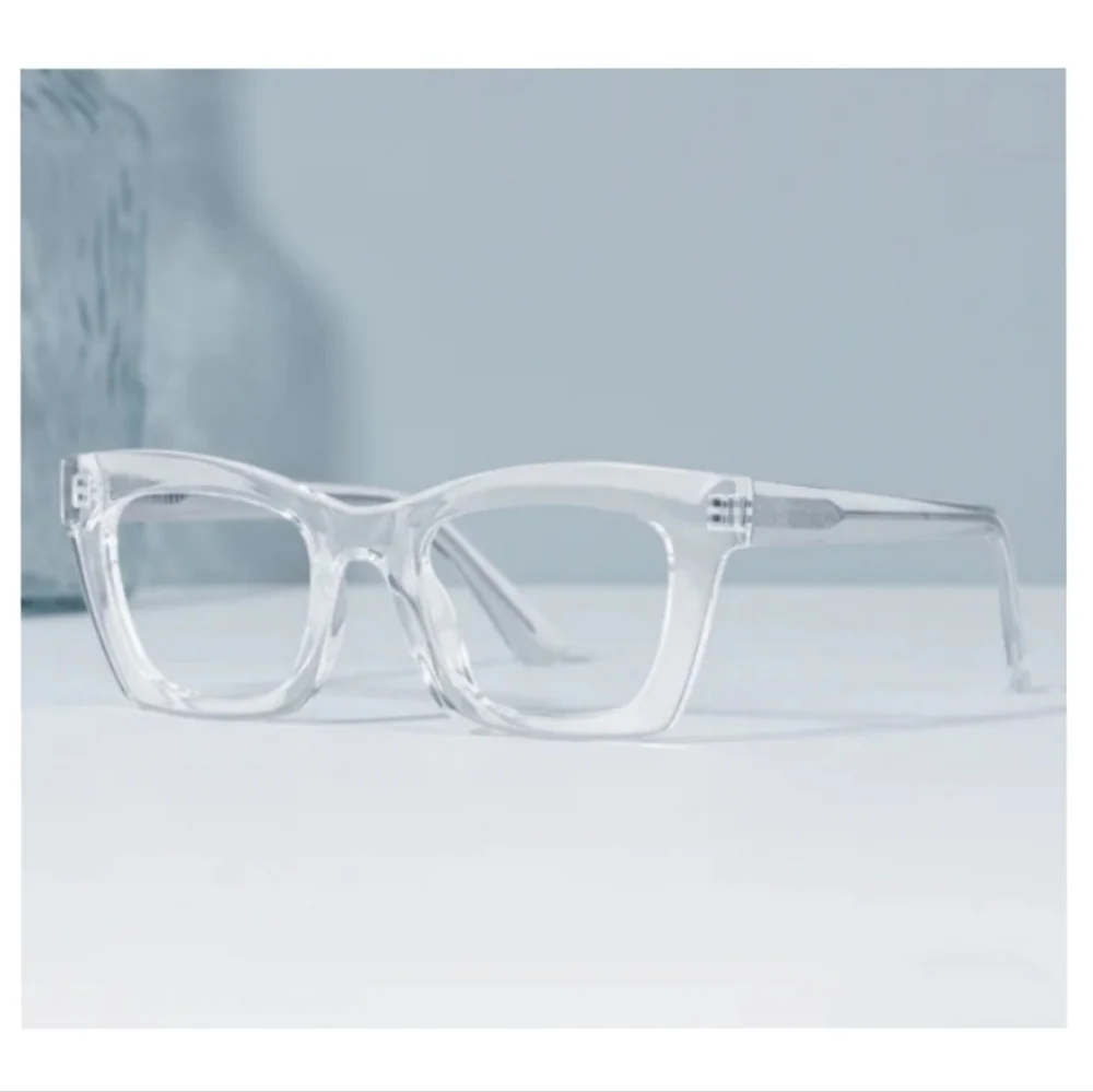 +2.50 Square reading glasses Oprah style Clear frame Blue light blocking readers